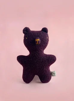 Plum wool stuffed bear