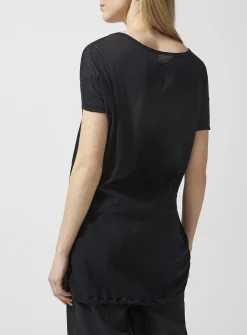 Plunging V-neck long T-shirt