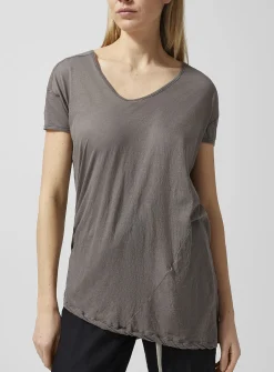 Plunging V-neck long T-shirt
