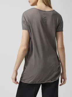 Plunging V-neck long T-shirt