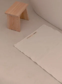 Plush waffled cotton bath mat