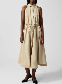 Point collar poplin dress