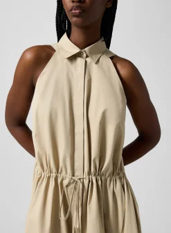 Point collar poplin dress