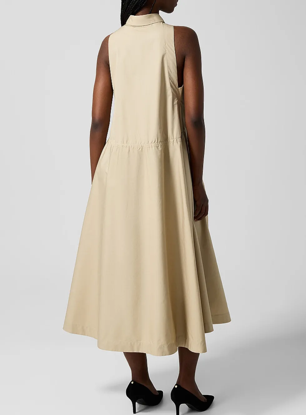Point collar poplin dress