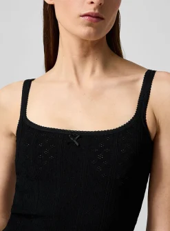 Pointelle knit fitted cami