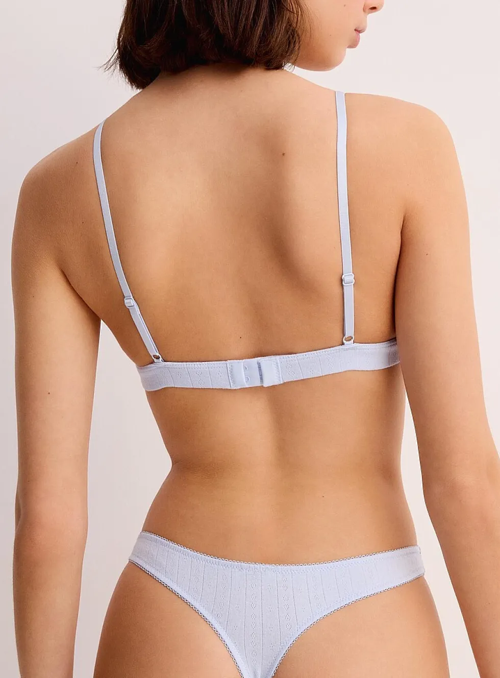 Pointelle knit thong