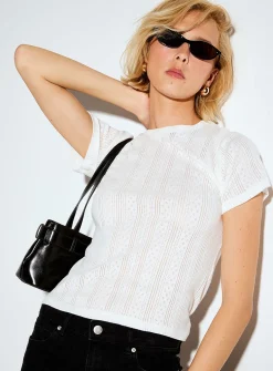 Pointelle knit T-shirt