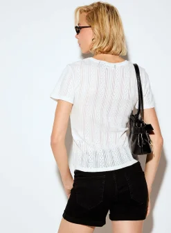 Pointelle knit T-shirt