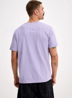 Pointelle stripe jersey T-shirt