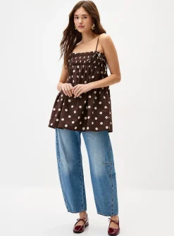 Polka dot babydoll cami