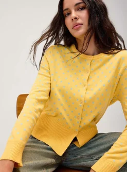 Polka-dot straight cardigan