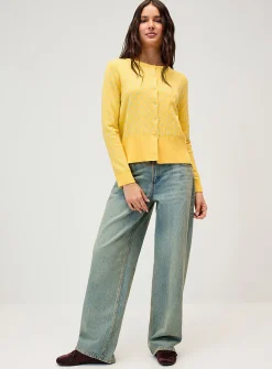 Polka-dot straight cardigan
