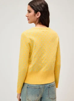 Polka-dot straight cardigan