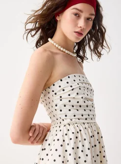 Polka-dotted maxi tube dress
