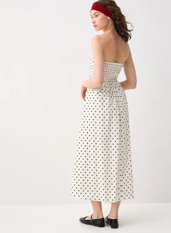 Polka-dotted maxi tube dress