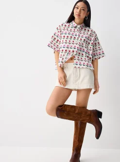 Pop print cropped shirt