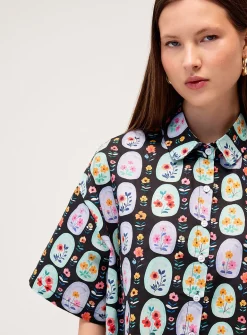 Pop print cropped shirt