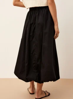 Poplin balloon midi skirt