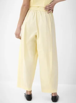 Poplin barrel-leg pant