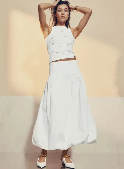 Poplin bubble skirt