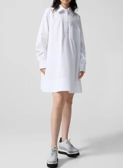 Poplin cropped shirtdress