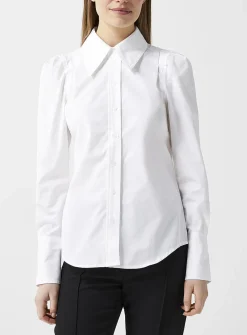 Poplin pleated shoulders shirt