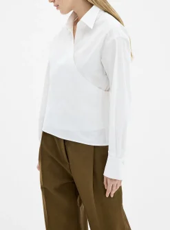 Poplin wrap shirt