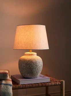 Porous concrete table lamp