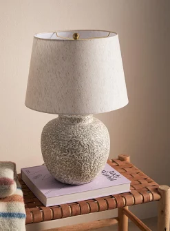 Porous concrete table lamp