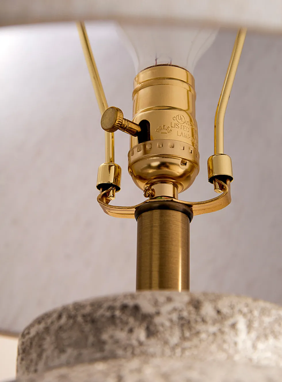 Porous concrete table lamp