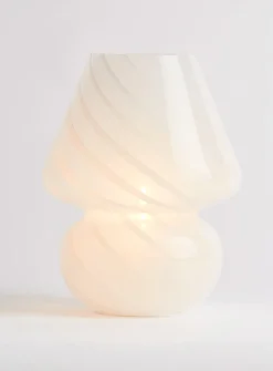 Portable mushroom-shaped table lamp