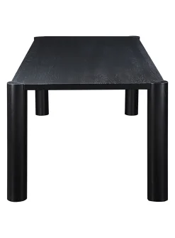Post black oak wood large dining table