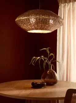 Pourel 3 natural seagrass light fixture