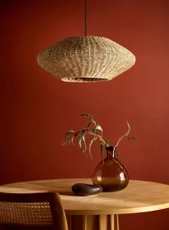 Pourel 3 natural seagrass light fixture