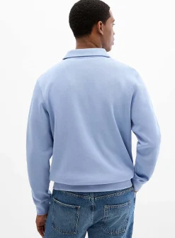 Powder blue polo sweatshirt
