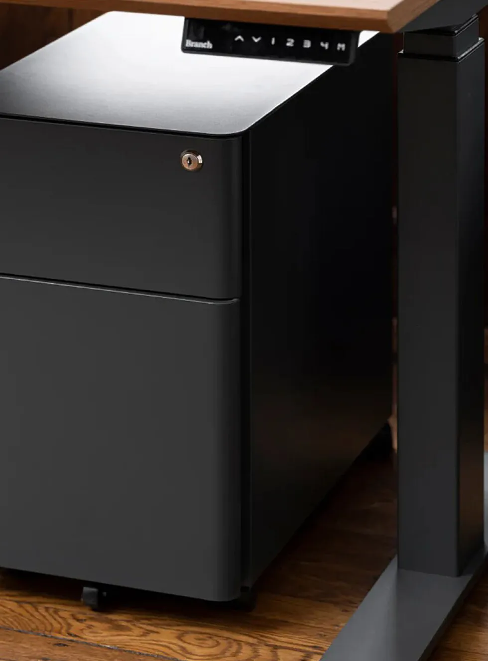 Powder-coated steel small filing cabinet