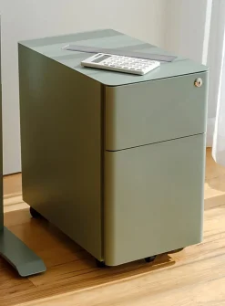 Powder-coated steel small filing cabinet