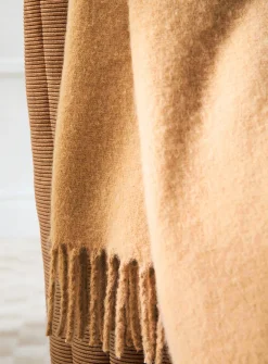 Powdery tone faux-mohair throw