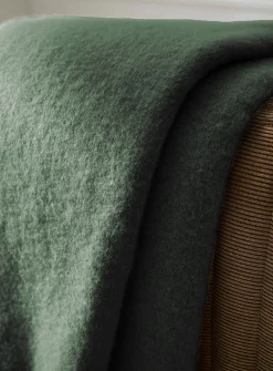 Powdery tone faux-mohair throw