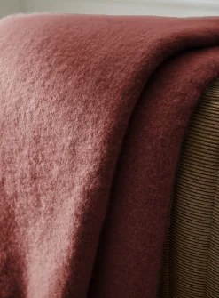 Powdery tone faux-mohair throw