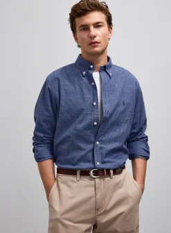 Prince of Wales blue flannel shirt