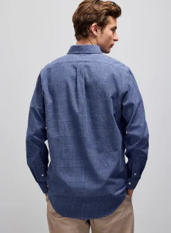 Prince of Wales blue flannel shirt