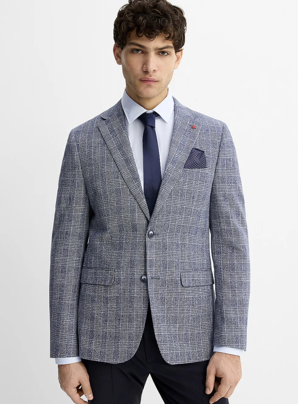Prince of Wales linen-blend jacket