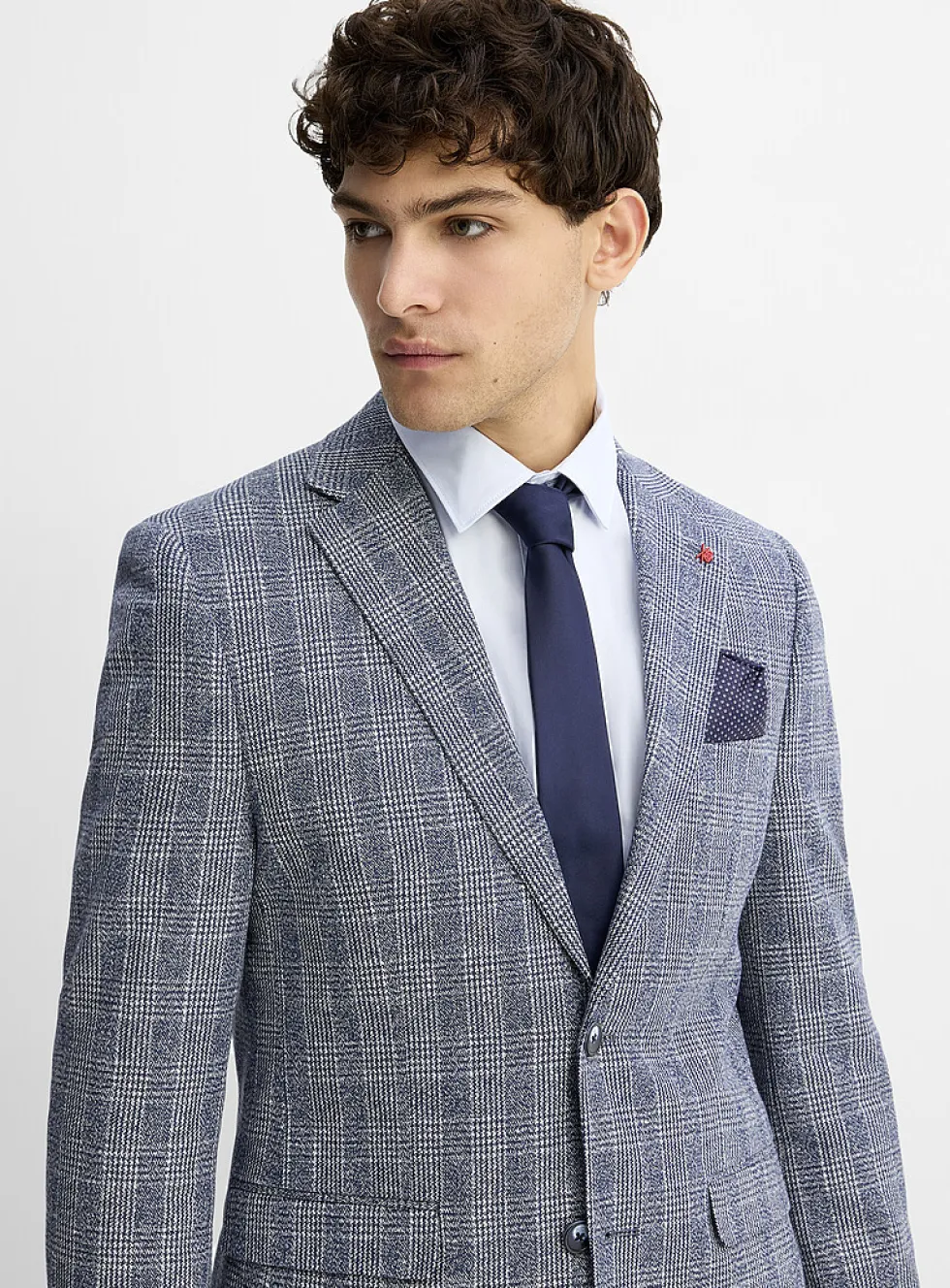 Prince of Wales linen-blend jacket