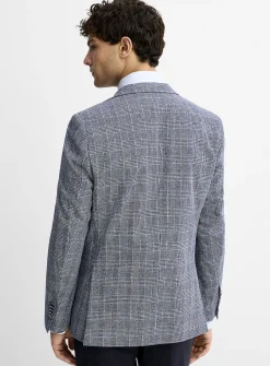 Prince of Wales linen-blend jacket