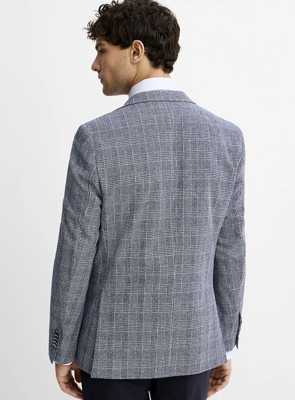 Prince of Wales linen-blend jacket