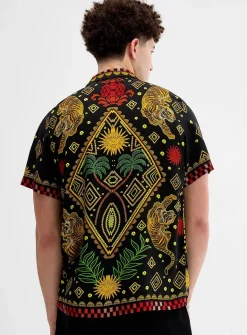 Printed camp shirt
