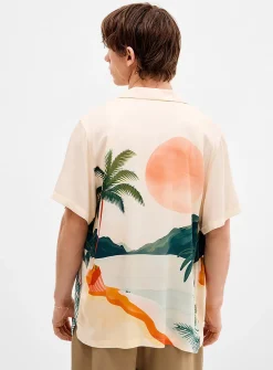 Printed camp shirt