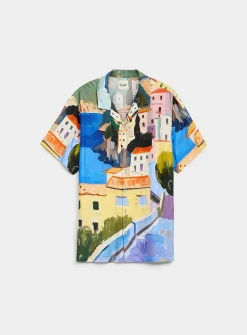 Printed camp shirt