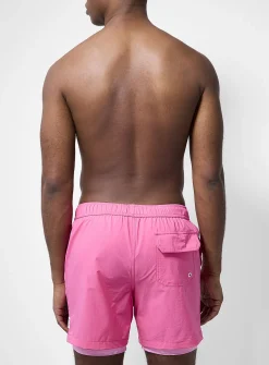 Printed compression-liner swim short